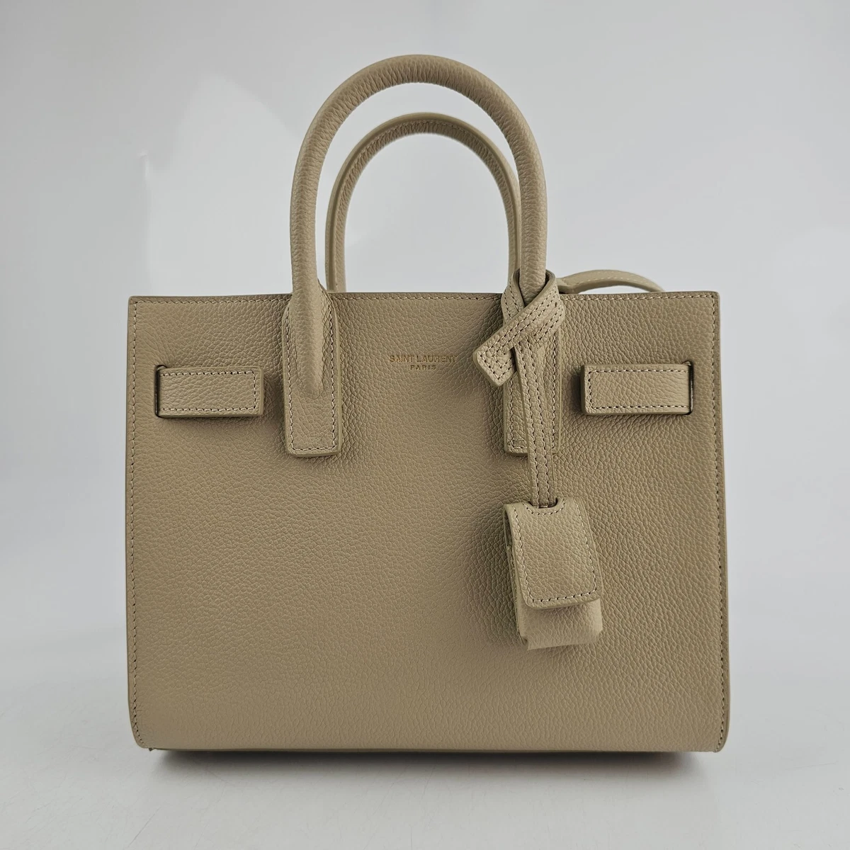 Sac De Jour Nano Leather Tote Bag in Beige - Saint Laurent