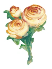 Yellow Rose Kates Roses Golden Gold 25 New Flower Wallies Stickers Cutouts Decal