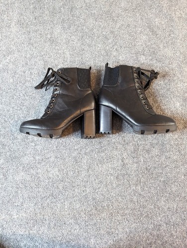 BAMBOO WOMEN'S BLACK LACE UP BOOTS SIZE 7 - Picture 2 of 10