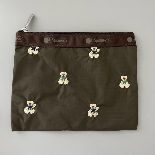 Lesportsac Bear Embroidery 1zipper Pouch NWOT - Picture 1 of 3