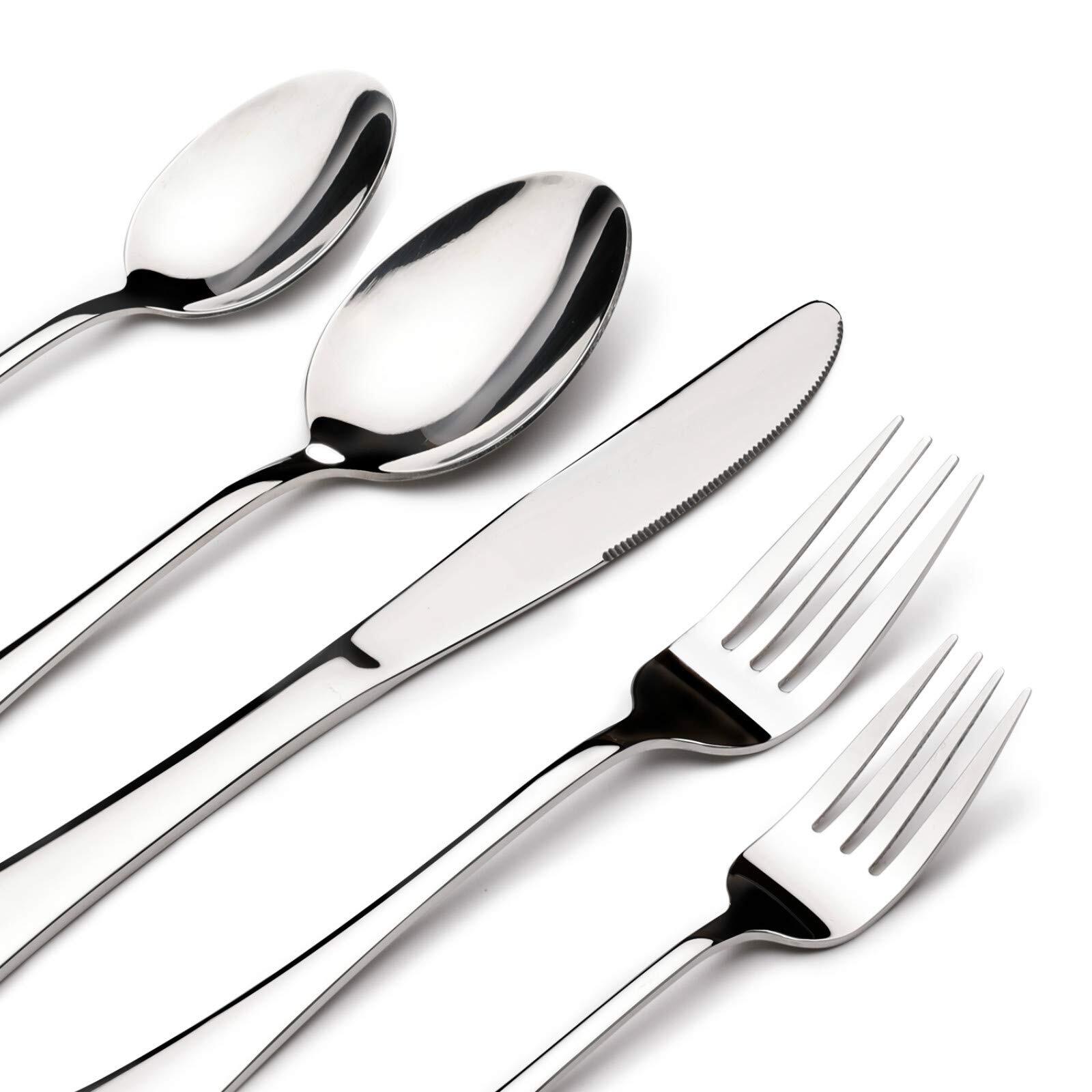 40-Piece Heavy Duty Stainless Steel Silverware Set for 8, Durable Flatware Utensils