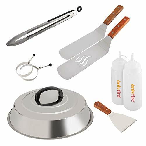 Gratoir Barbecue Inox avec Spatule Plancha et Cloche Couvre Grill 9 Pcs