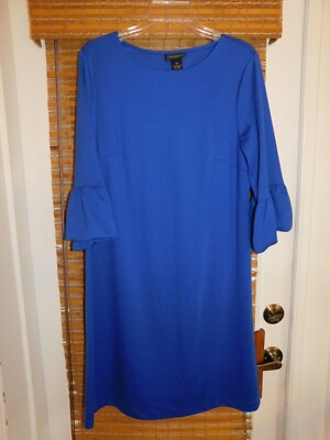 lane bryant blue dress New Lane Bryant Blue Dress Off Shoulder Fit & Flare Sweetheart Neck 24 3X  NWT