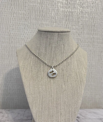 Collana con ciondolo Gucci originale in argento sterling con catena da 16" scatola e sacchetto