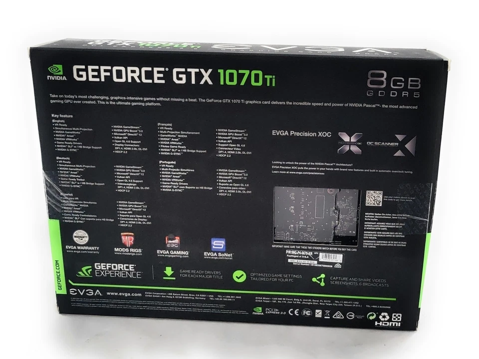 New EVGA NVIDIA GeForce GTX 1070 Ti 8GB GDDR5 Graphics Card (08G-P4-5670-KR) - Image 2 of 4