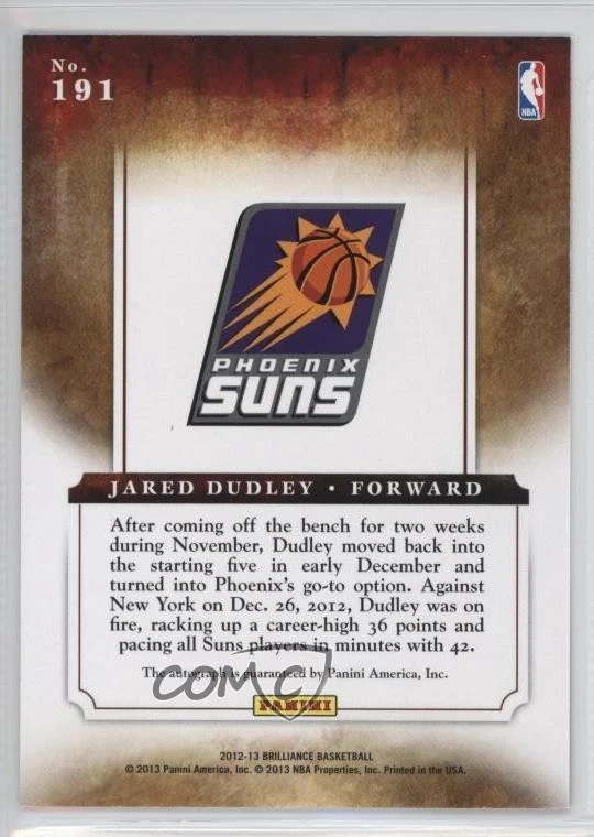 2012-13 Panini Brilliance Marks of Brilliance /25 Jared Dudley #191 Auto - Image 2 of 2