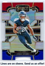 2023 Panini Select #97 Tyjae Spears Red and Blue Prizms Die Cuts