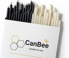 50 Candele Sottili Nero E Bianco in Cera D’Api Naturale | 16 X 0,5 Cm | Combusti