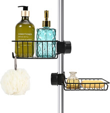 Porta Sapone Senza Foratura, 2 Porta Shampoo in Acciaio Inox, Servo per Doccia,