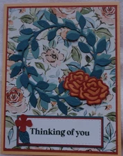 Stampin Up! Card Kit THINKING OF YOU Floral WREATH Roses Flowers Pretty Unique