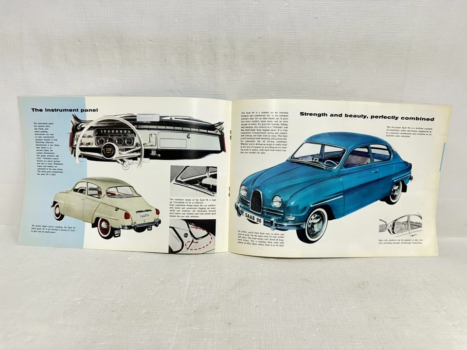 1961 SAAB 96 оригинальный продажи брошюра - 8 страниц - Изображение 3 из 4