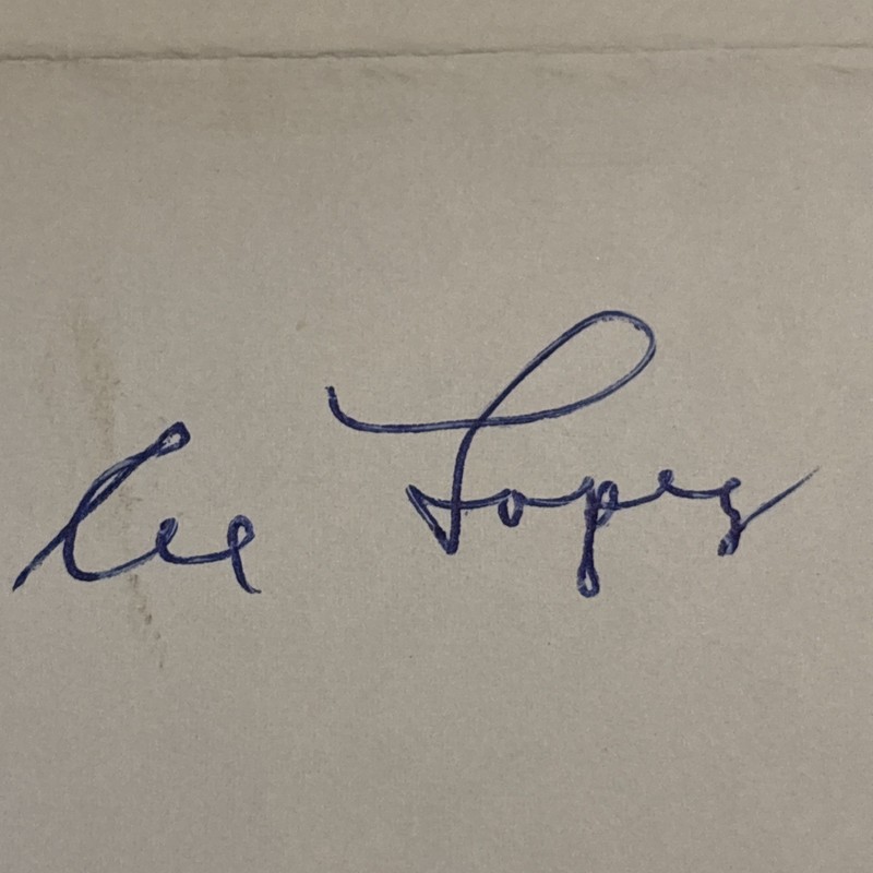 BASEBALL~SIGNED AL LOPEZ (HOF)~5 1/4 X 8 1/4” FAN REQUEST CARDSTOCK RESPONSE