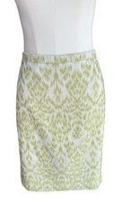 Ann Taylor Green and Ivory Lined Pencil Skirt Women's Sz 6