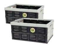 Klappbox 2Er Set 45 L Schwarz - 53X39 Cm - Falt Klapp Box Einkaufs WäSche Korb