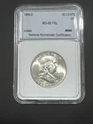 Silver Half 1960-D 50c MS 66FBL Franklin National Numismatic Certification Coin