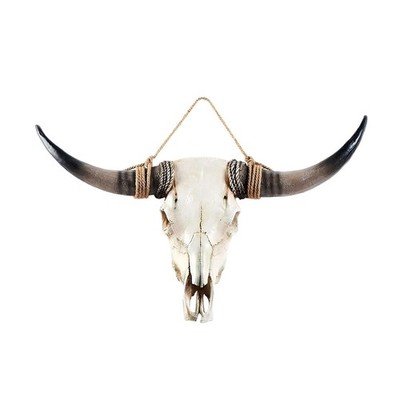 Cow Skull Wall Decor - Faux Longhorn Skull Faux Taxidermy Head Wall Art Handm...