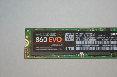 SAMSUNG 860 EVO MZ-N6E1T0 1TB SATA M.2 Used 99% health wiped formatted