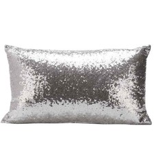 Rectangle Pillowcase,Solid Color Glitter Sequins Throw Pillow Case Cafe3795