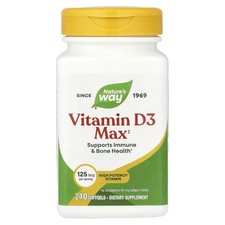 2 X Nature's Way, Vitamin D3 Max, 125 mcg 5,000 IU , 240 Softgels
