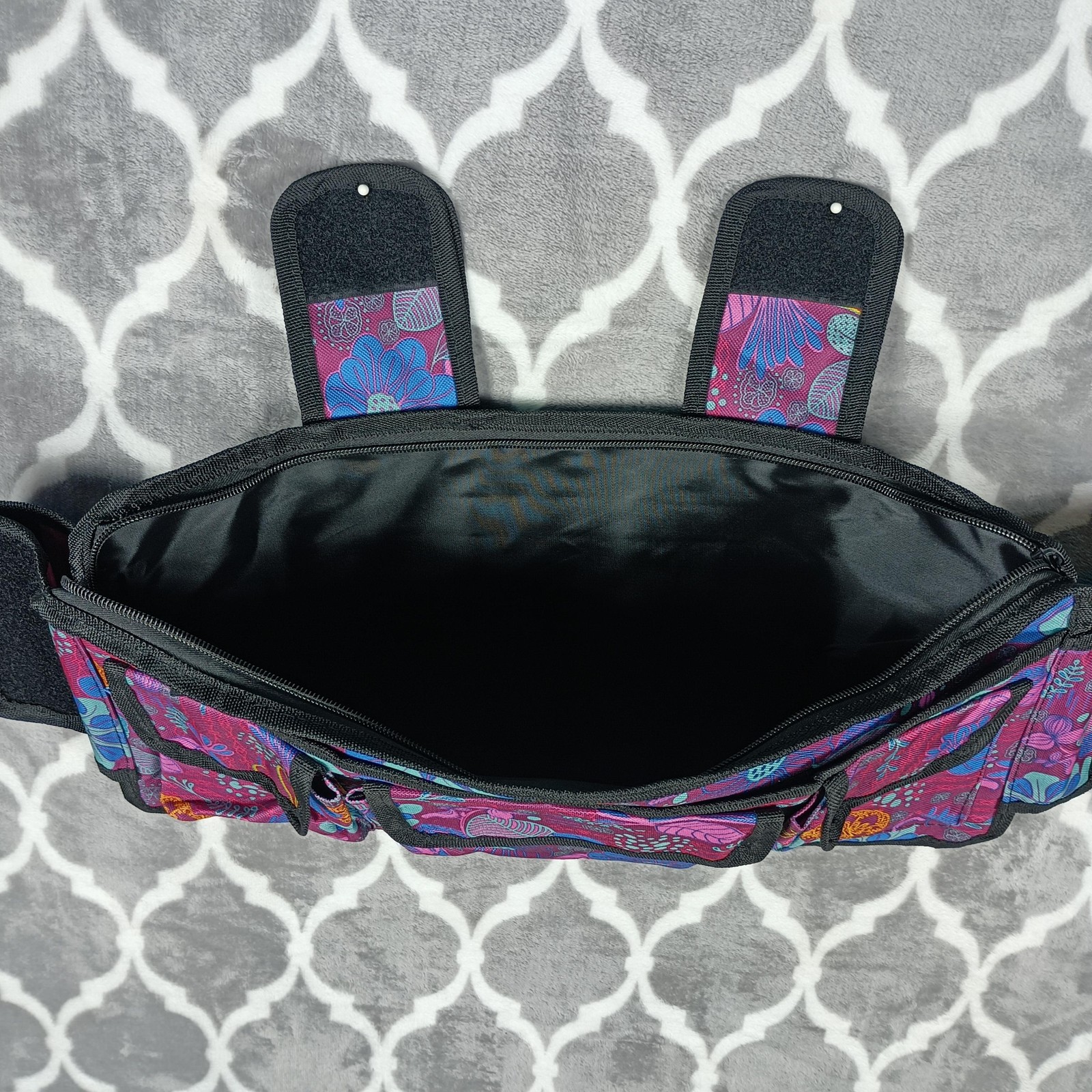 SupreGear Wheelchair Walker Organizer Bag Floral Multi Pocket Storage Pouch