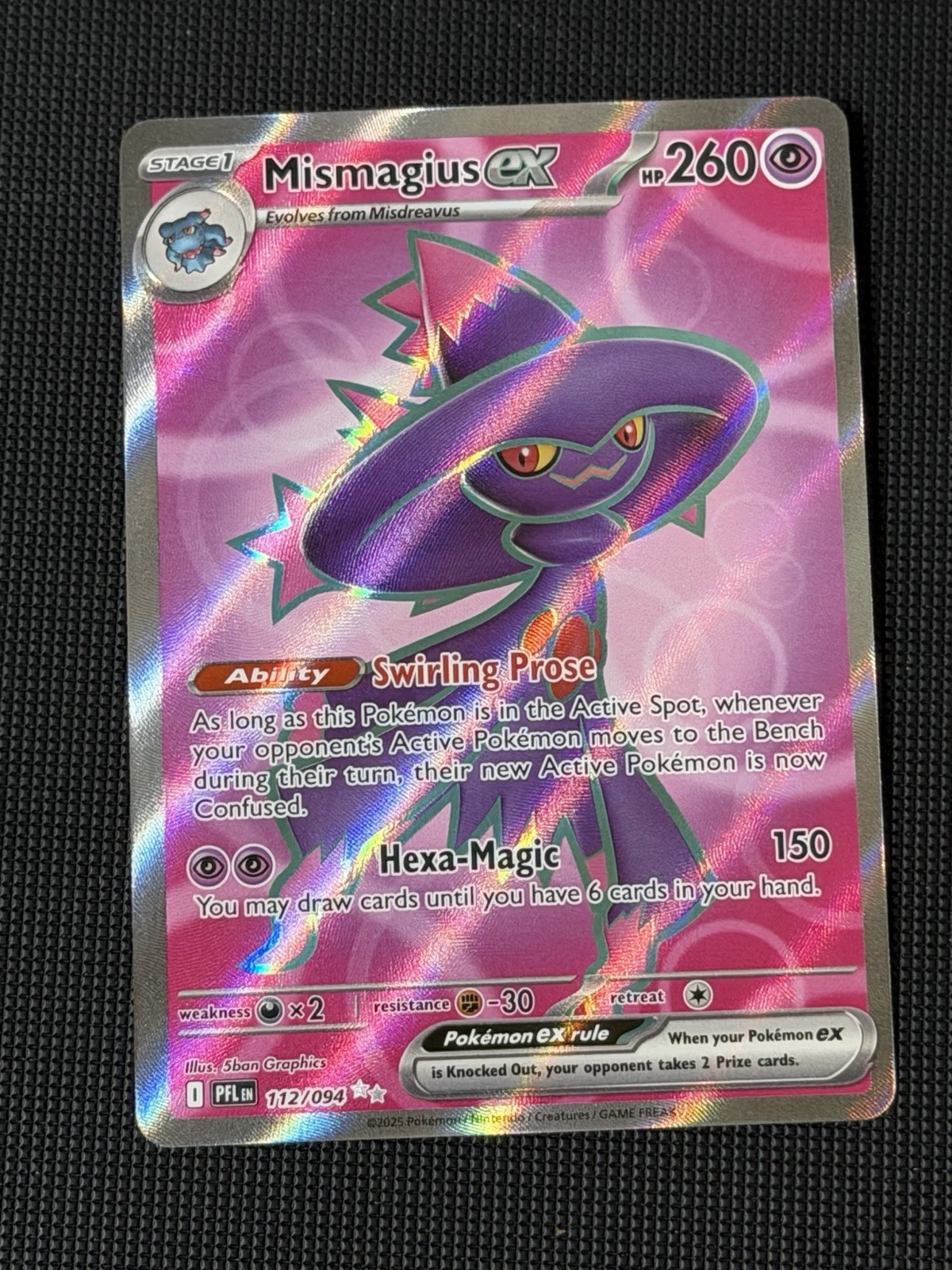 Mismagius ex Full Art 112/094 Phantasmal Flames Pokemon TCG M/NM