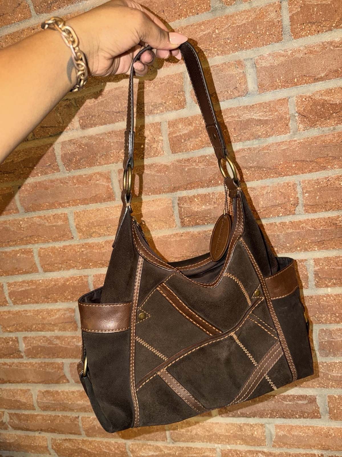 Brown Patchwork Medium Sized Women’s Handbag Purse - image 2