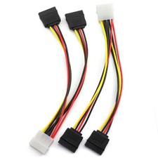 4 Pin Male IDE Molex to 15 Pin Female Dual SATA Power Splitter Adapter Cable ...