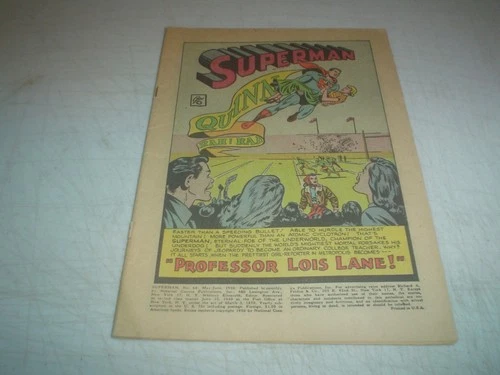 Superman #64 Coverless o/w Complete Golden Age Superhero Vintage DC Comic 1950