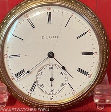 CIRCA 1903 ELGIN 16s POCKET WATCH GOLD FILLED CASE OPEN FACE RUNNING