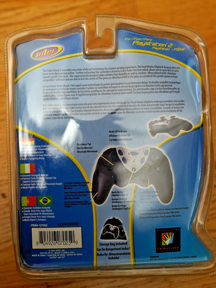 INTEC TURBO SHOCK 2 PLAYSTATION PS2 CONTROLLER TURBOSHOCK FACTORY SEALED - Image 2 of 4