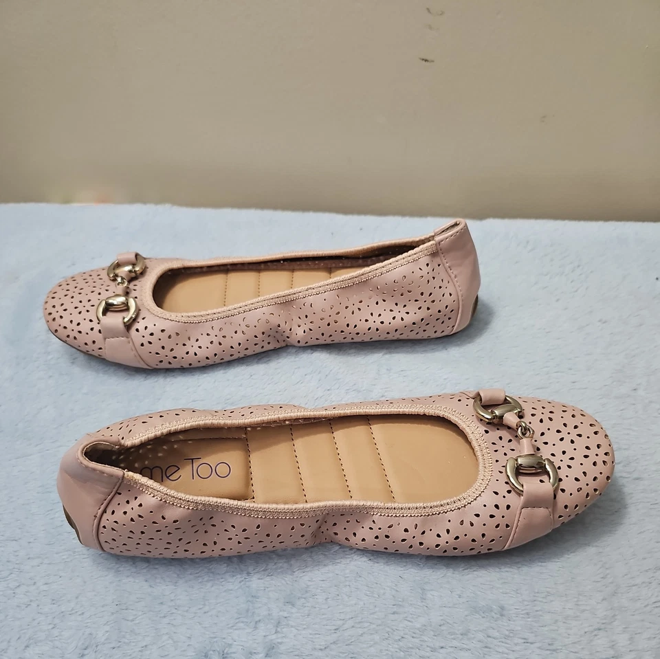 Zapatos sin cordones Me Too Luna Perf Bailarina Cuero Perforado Ballet Talla 7 M Foto 2 de 4