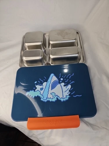 Cat And Jack Metal Shark 4 Section Bento Box ▪︎ New Without Packaging - Picture 2 of 8