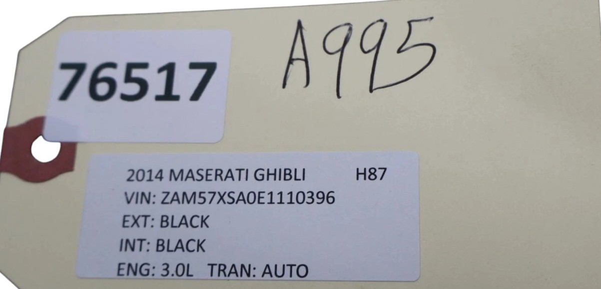 14-17 Maserati Ghibli Rear Left Side Door Computer Control Module 52851641AC Oem