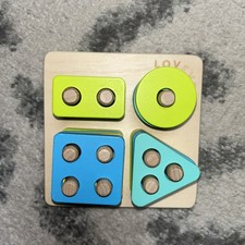 Lovevery Wooden Sort  Stack Peg Puzzle from The Enthusiast Kit 28-30 mos