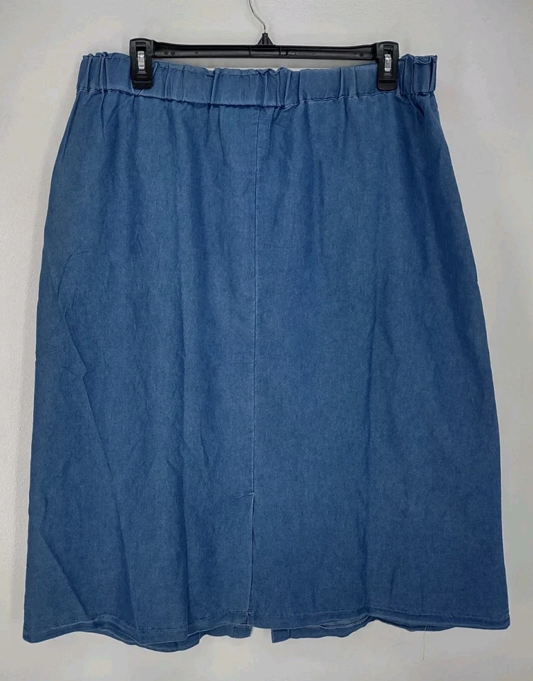 Falda de mujer NY Collection línea A talla 1X azul cintura elástica nueva con etiquetas Foto 4 de 4