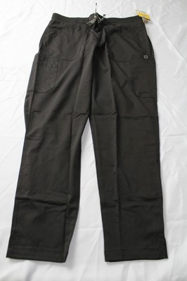 Wonder Wink Women's Drawstring Slim Leg Cargo Scrub Pant EJ3 Black Large NWT