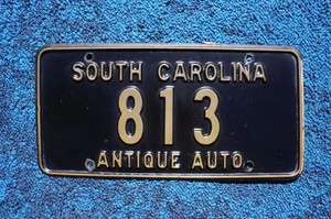 South Carolina ANTIQUE AUTO License Plate # 813