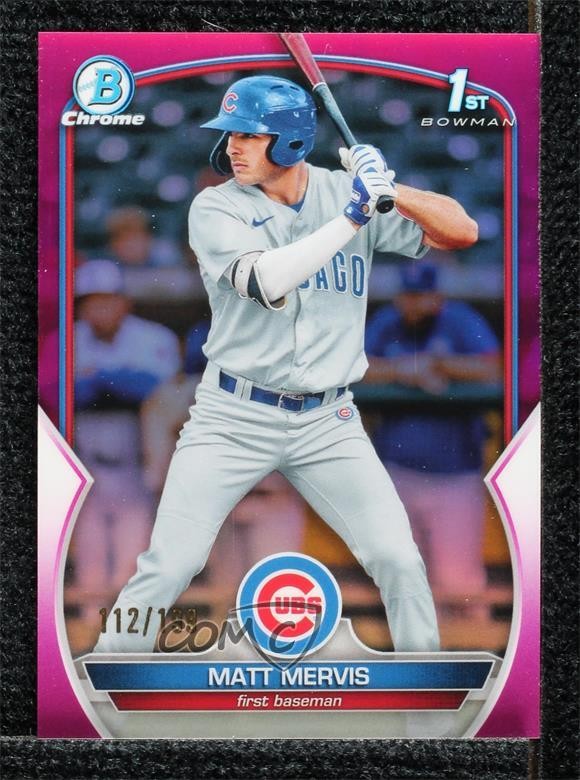 2023 Bowman Chrome Prospects Fuchsia Refractor 112/199 Matt Mervis #BCP-74 7c5