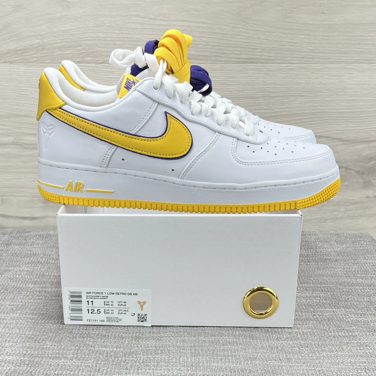 靴 Nike Air Force 1 LOW RETRO QS KB Nike Kobe Bryant x Air Force 1 Low Lakers Home for Sale