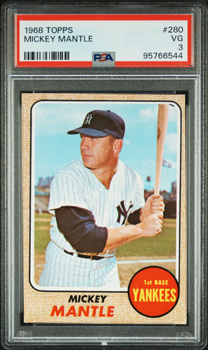1968 Topps Mickey Mantle #280 PSA 3