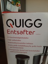 wie neu, Entsafter, Quigg, silber/schwarz, 800 Watt, 2 Stufen, Spülmaschine