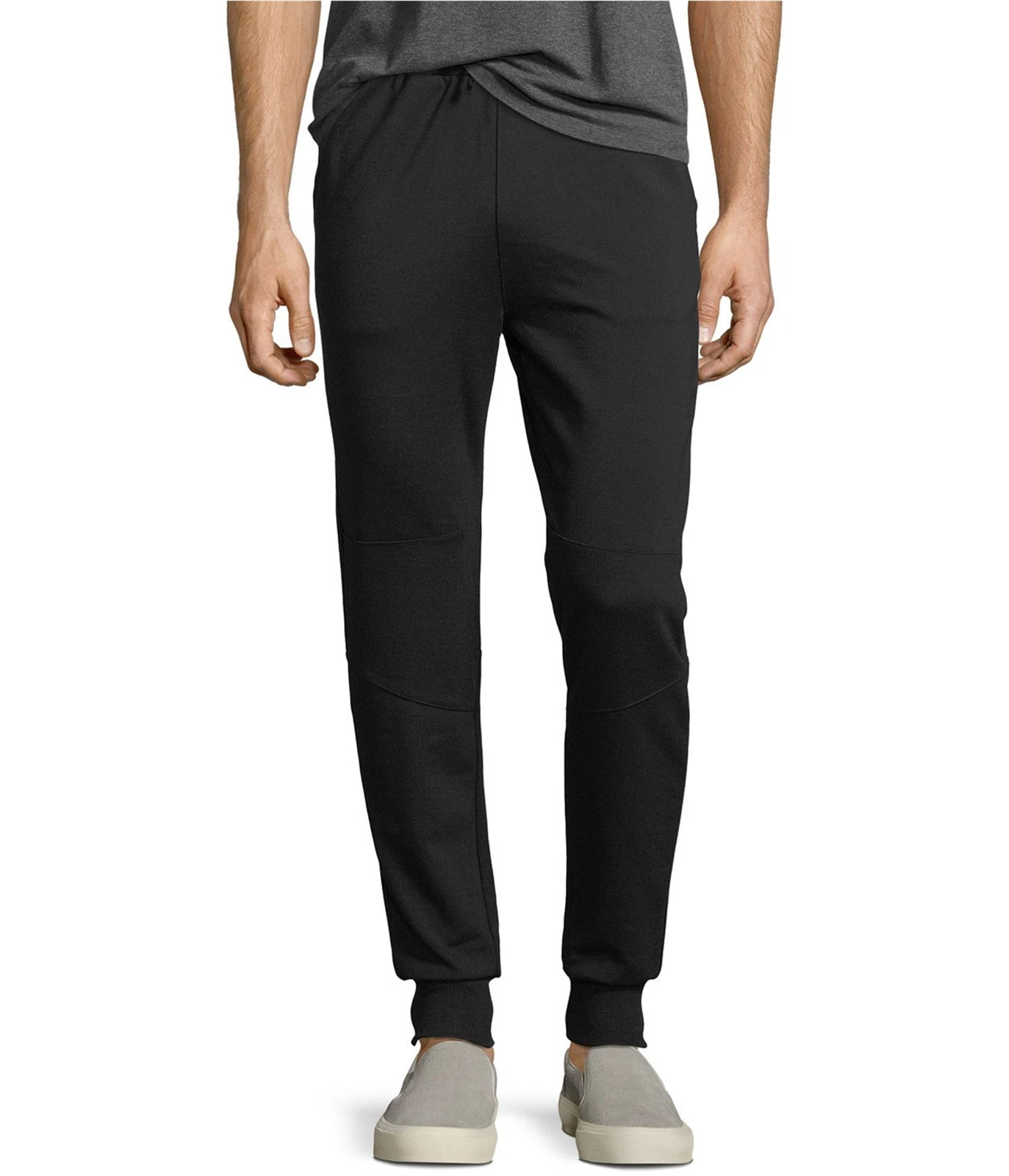 Elevenparis Mens Solid Straight Leg Jogger Casual Pants, Black, X-Large / 29L