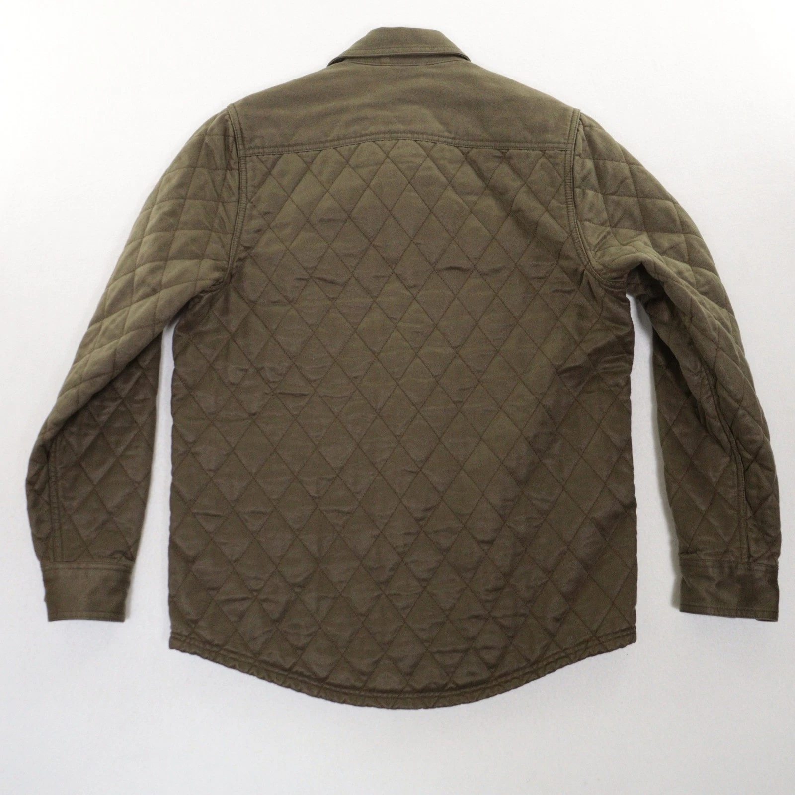 Overland Quilted Coated Cotton Shirt Jacket Men S Dark Olive NWT Deadstock image 2