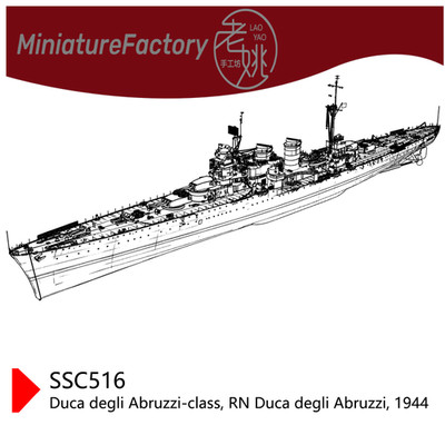 LaoYao 1:700 Duca Degli Abruzzi-Class RN Duca Degli Abruzzi 1944 Full Hull