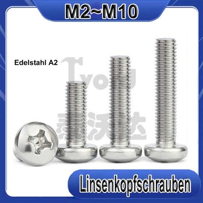 Linsenkopfschrauben DIN 7985 Edelstahl A2 PH Linsenkopf M2 M3 M4 M5 M6 M8 M10