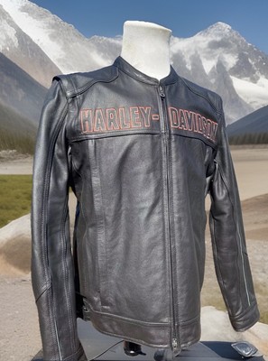 Harley Davidson Men BRAWLER Convertible Leather Jacket Vest Large