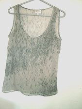 Grey Blouse Overtop Sheer 12 Poem Oliver Bonus, sleeveless, long, silver beading