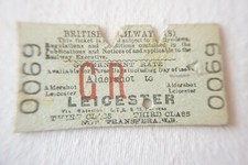 1951 Aldershot to Leicester British Rail BR Railway Ticket