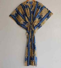 Indian Vintage 100% Cotton Long Beach Maxi Kaftan Dress One Size Caftan Kimono