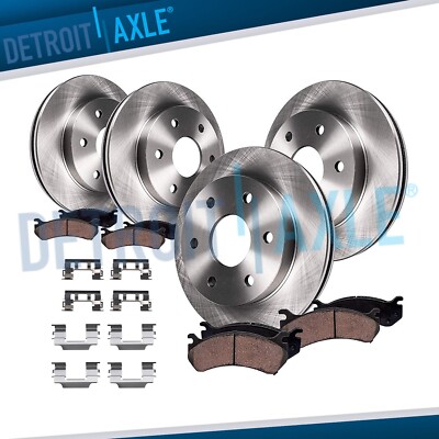 Front & Rear Rotors + Ceramic Brake Pads for Chevy Trailblazer Envoy V6